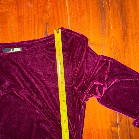 LULU’s True Heart Mauve Purple Velvet Ruched Long Sleeve Bodycon Dress sz M EUC - Picture 8 of 16